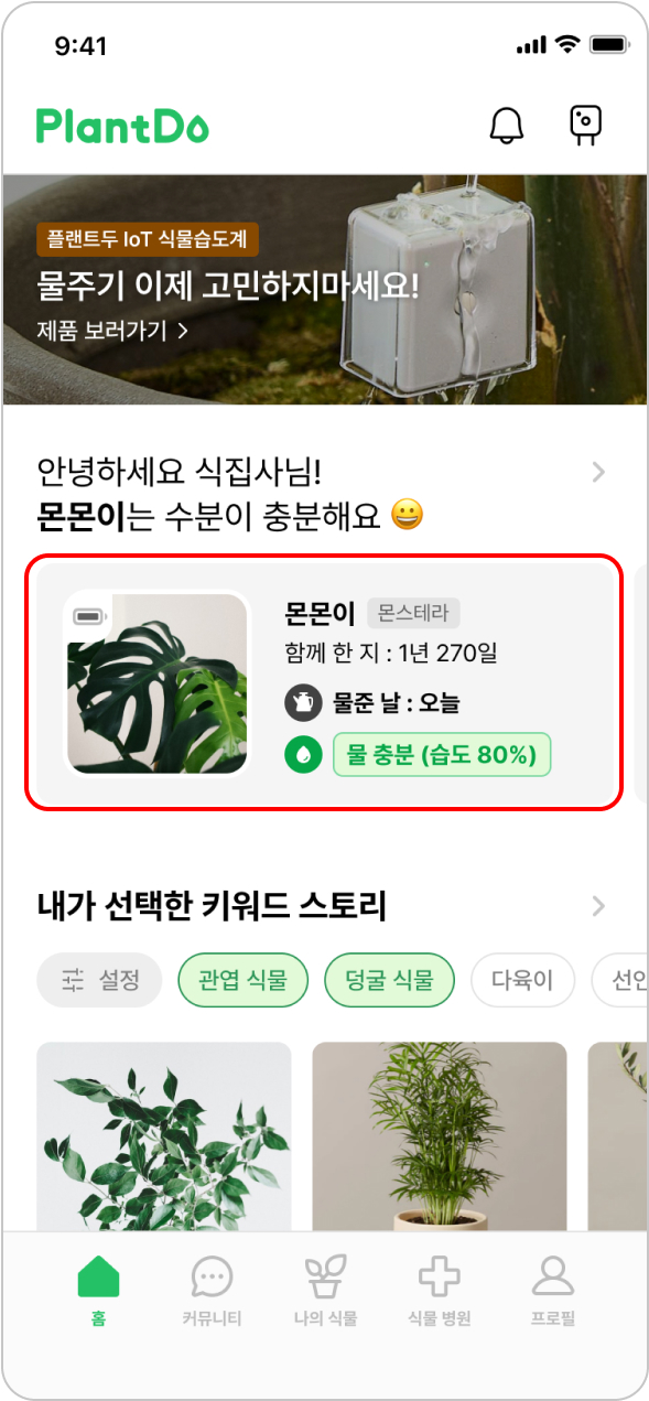 식물 리스트 선택