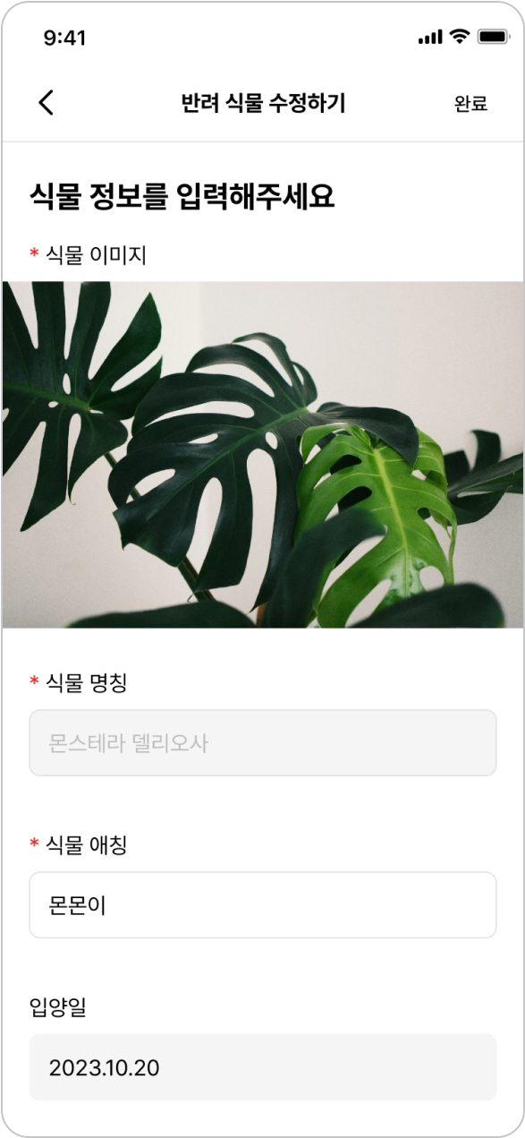 식물 정보 수정